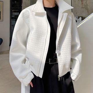 Studded Cropped Zip-up Jacket