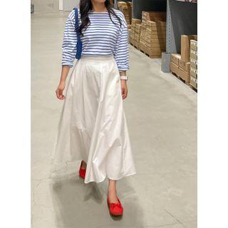 Flared Cotton Maxi Skirt