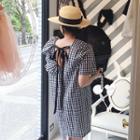 Frilled-trim Gingham Dress