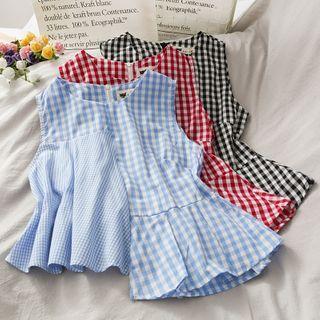 Checker Asymmetric Tank Top