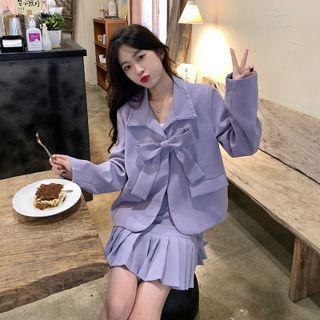 Ribbon Blazer / Pleated Skirt