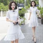 Traditional Chinese Short-sleeve Dotted A-line Dress