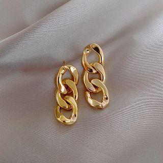 Chunky Chain Alloy Dangle Earring Gold - One Size
