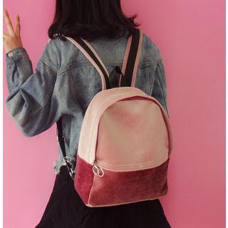 Color Panel Velvet Backpack