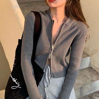 Cropped Zip Cardigan