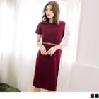 Short Sleeve Slit-side Dress
