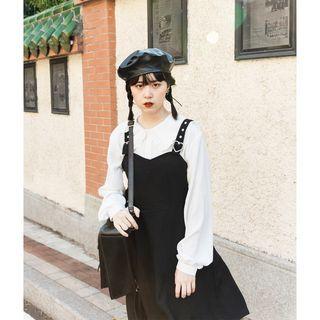 Heart Buckled A-line Pinafore Dress
