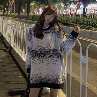 Print Two-tone Sweater