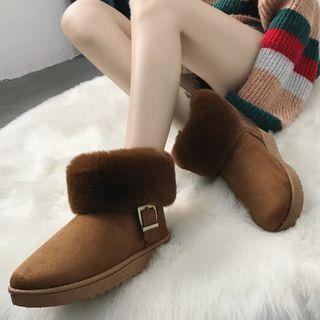 Faux Fur Buckled Snow Boots