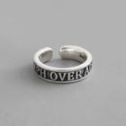 925 Sterling Silver Lettering Open Ring Vintage Silver - No.8