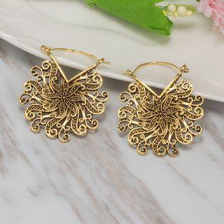 Retro Floral Alloy Dangle Earring