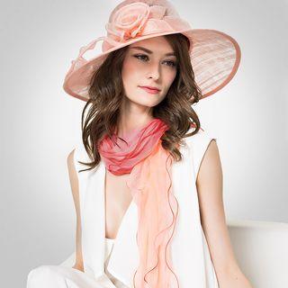 Ruffled-edge Gradient Silk Scarf
