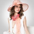 Ruffled-edge Gradient Silk Scarf
