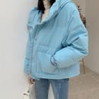 Hooded Padded Jacket Blue - M