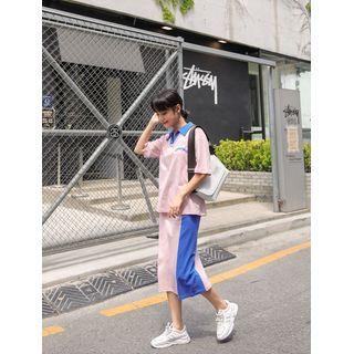 Strange Contrast-collar T-shirt