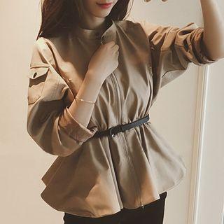 Tie Waist Zip Jacket