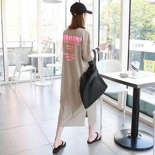 Front Letter Long T-shirt Dress