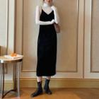 Velvet Sleeveless Dress Black - One Size