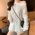 Oversized Ripped Cable-knit Sweater