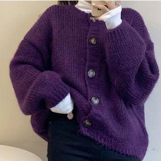 Mock-neck Long-sleeve Top / Crew-neck Cardigan