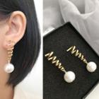 Faux Pearl Dangle Earring 1x1b7 - 925 Silver - One Size