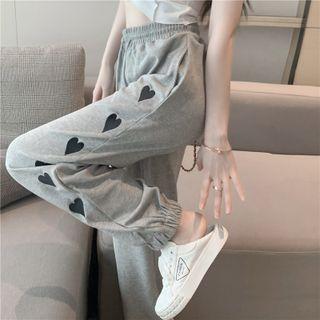 Heart Sweatpants Gray - One Size