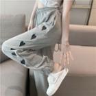 Heart Sweatpants Gray - One Size