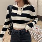 Polo-neck Striped Sweater Striped - One Size