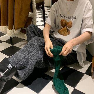Waistband Baggy Boucl  Pants
