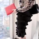 Tiered-frill Midi Pencil Skirt