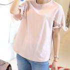 Frilled Petal-sleeve Relaxed-fit Top