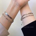 Lettering Layered Stainless Steel Bracelet