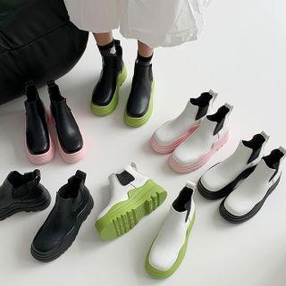 Platform Two Tone Chelsea Boots