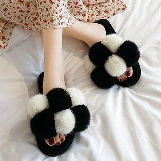Fluffy Ball Slide Sandals