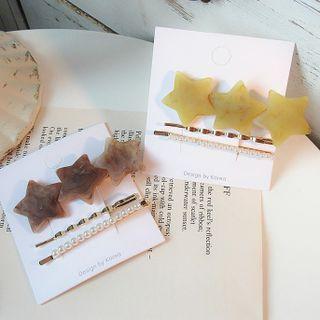 Set: Metal / Faux-pearl / Star Hair Clips