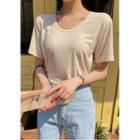 Scoop-neck Soft-touch T-shirt