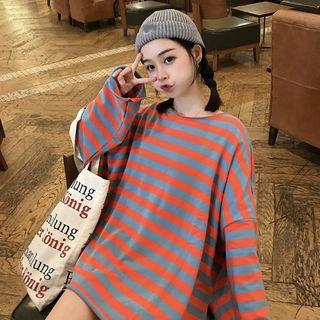 Long-sleeve Striped Boxy T-shirt