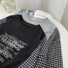 Houndstooth Paneled Sweatshirt