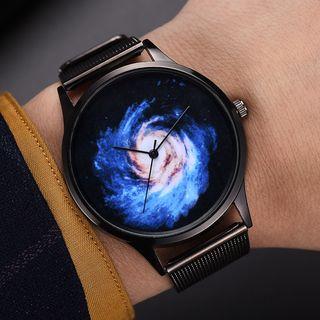Sky Print Bracelet Watch   - Black