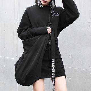 Lettering Strap Crossbody Bag Black - One Size