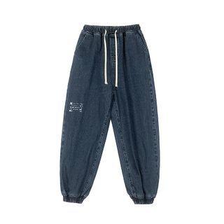 Lettering Printed Cargo Jeans