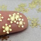 Metallic Snowflake Nail Art Decoration 100 Pcs - Gold - One Size