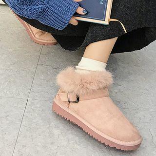 Belted Snow Ankle Boots