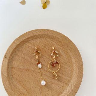 Asymmetrical Squirrel Drop Earring