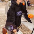 Gun Print Fleece Lining Hooded Dress
