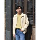 Kangaroo-pocket Zip-up Cotton Jacket
