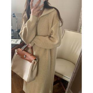 Plain Rib Knit Dress