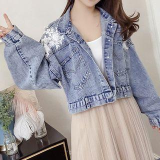 Floral Detail Denim Jacket