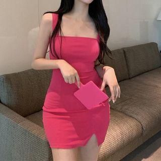 Wide Strap Mini Bodycon Dress