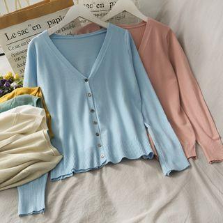 Plain Button-down Light Knit Top In 13 Colors